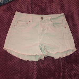 American Eagle Mint Green Denim Shorts
